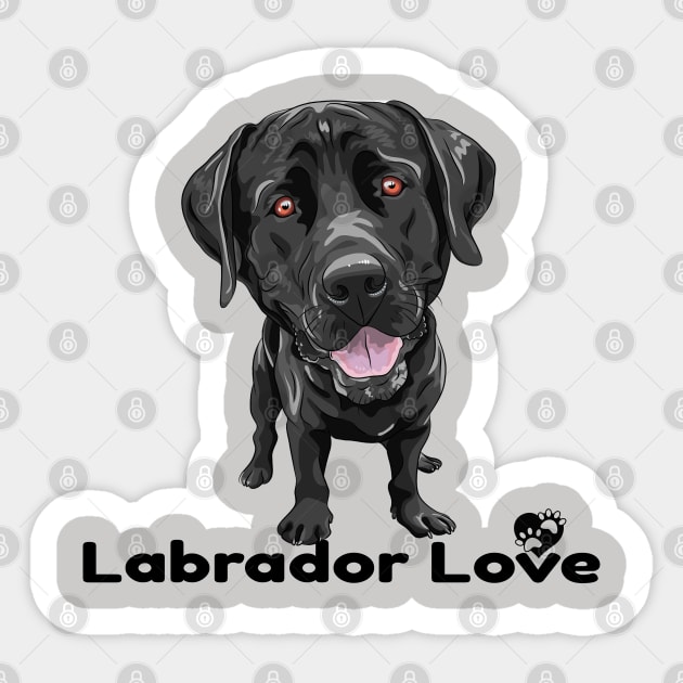 Black Lab Labrador Retriever Love Paw Logo Cartoon Dog Labrador